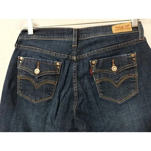 Levi Strauss 505 Jeans Women's Size 12 Regular M 30x31 Straight Leg Dark Wash - Picture 4 of 10